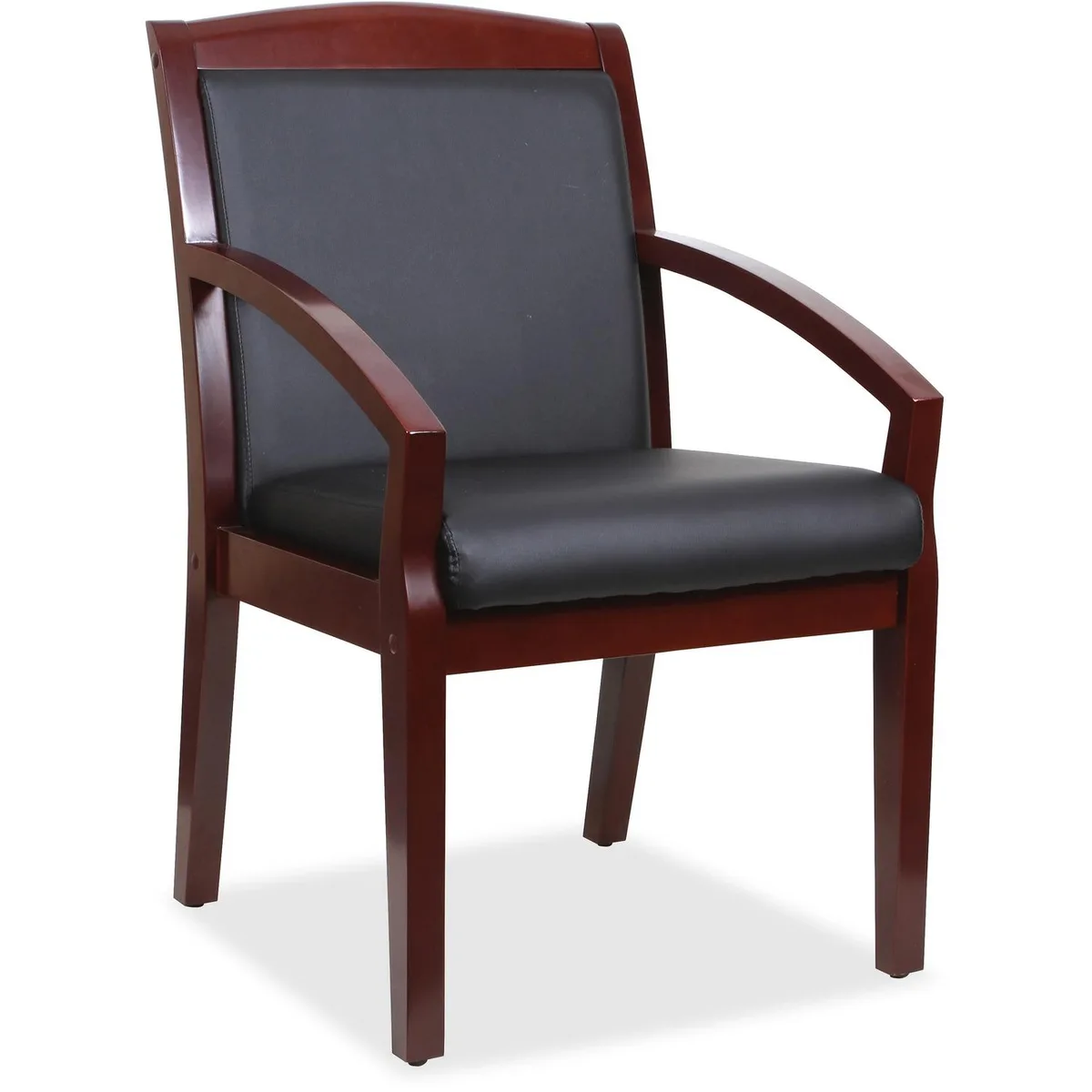 Lorell Lorell LLR20020 Wood Guest Chair Black Mahogany office furniture — product photo
