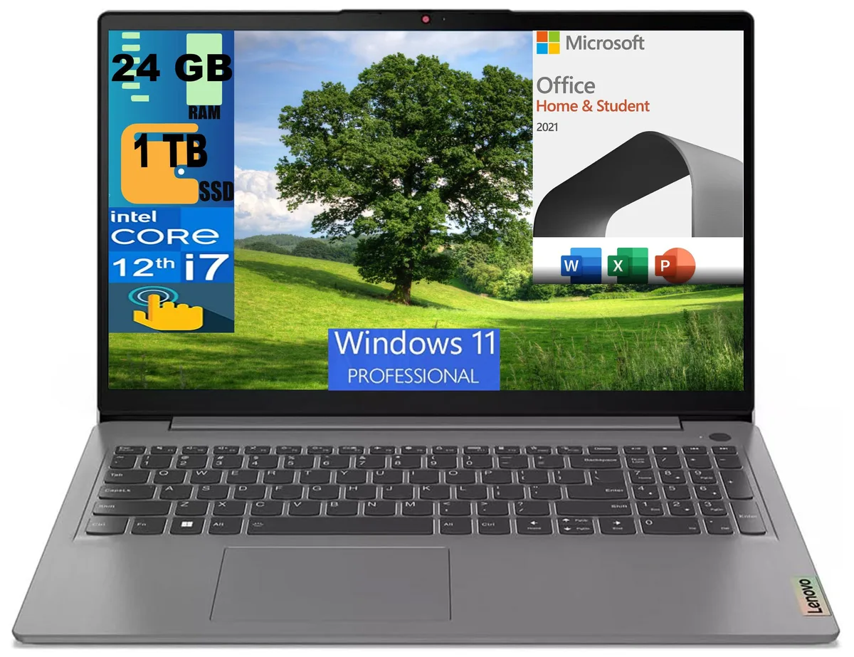 Lenovo Lenovo IdeaPad 3 15 laptop 15.6" FHD touchscreen i7-1255U 24GB 1TB SSD — product photo