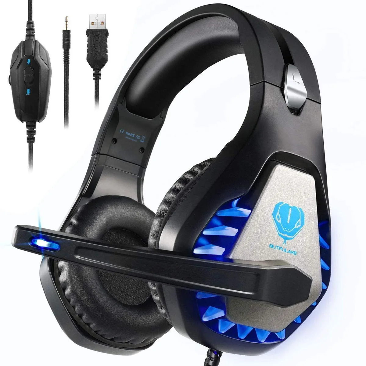  BUTFULAKE GH-1 Gaming Headset Black 50mm 3.5mm 33 ohm 20000 Hz 120° mic — product photo