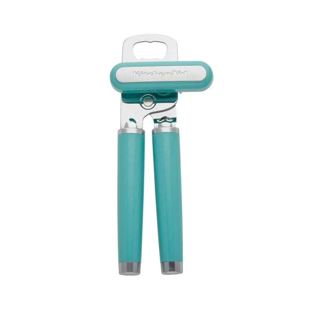 Aqua Sky manual can opener with stainless steel cutting wheel and soft ergonomic handles, 8.34 inches long