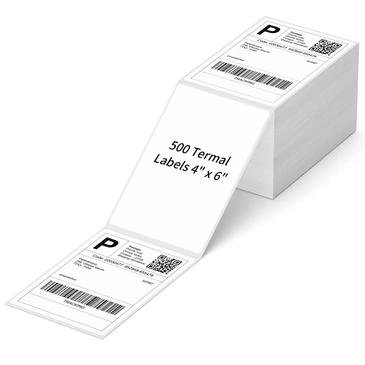  HP 1131 4" x 6" Fanfold Direct Thermal Labels 500/Stack — product photo