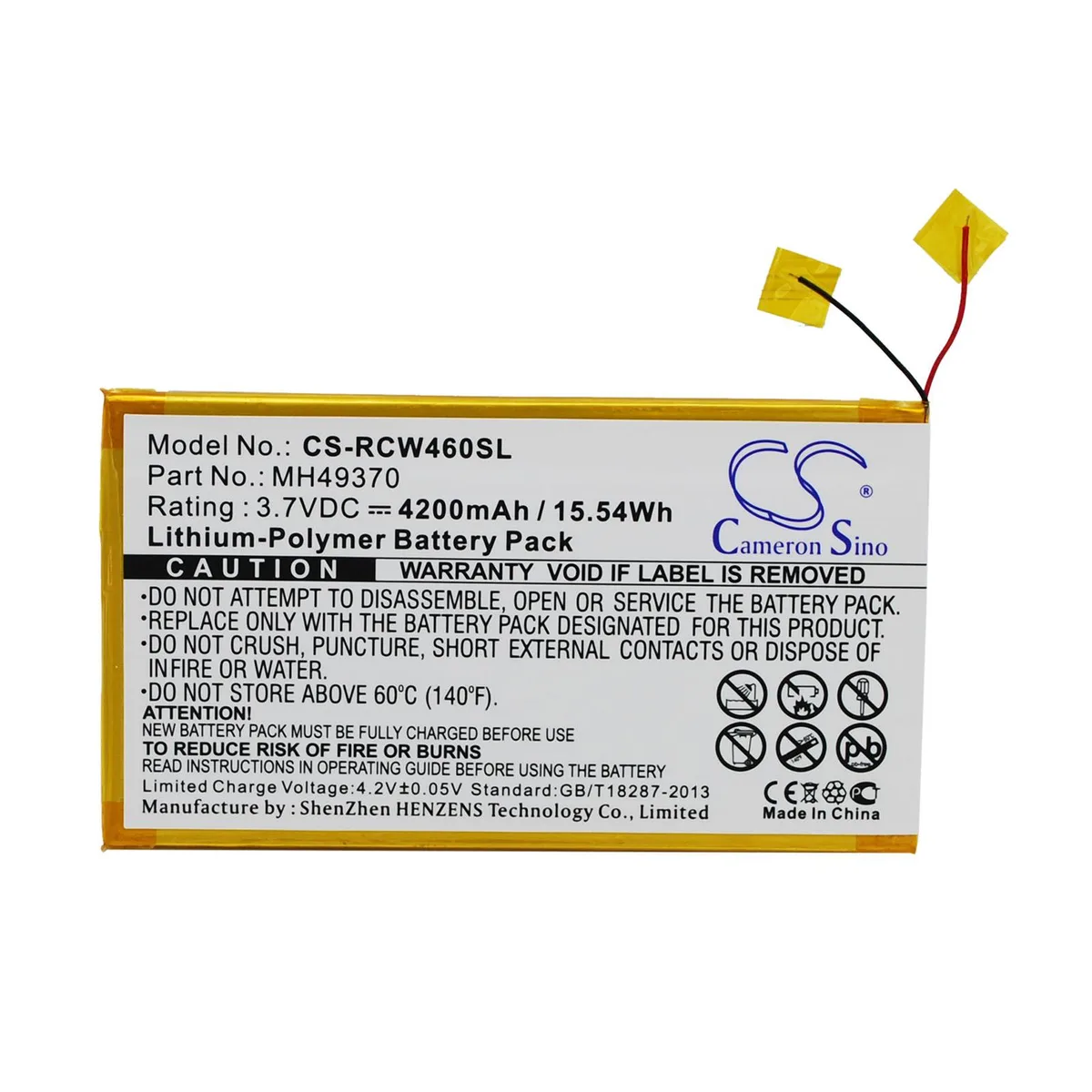 Cameron &amp; Co Cameron &amp; Co DS-CS-RCW460SL 3.7V 4200mAh 15.54Wh battery accessory — product photo