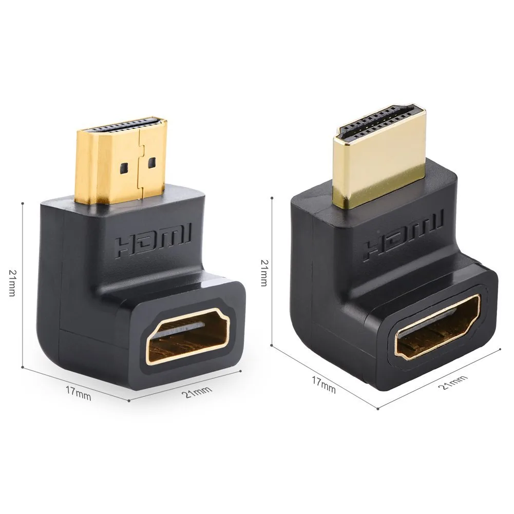 Transway's Marketplace Transway's Marketplace Ugreen HDMI Port Saver Male to Female Right Angled 90 270 Degree audio video converter — product photo