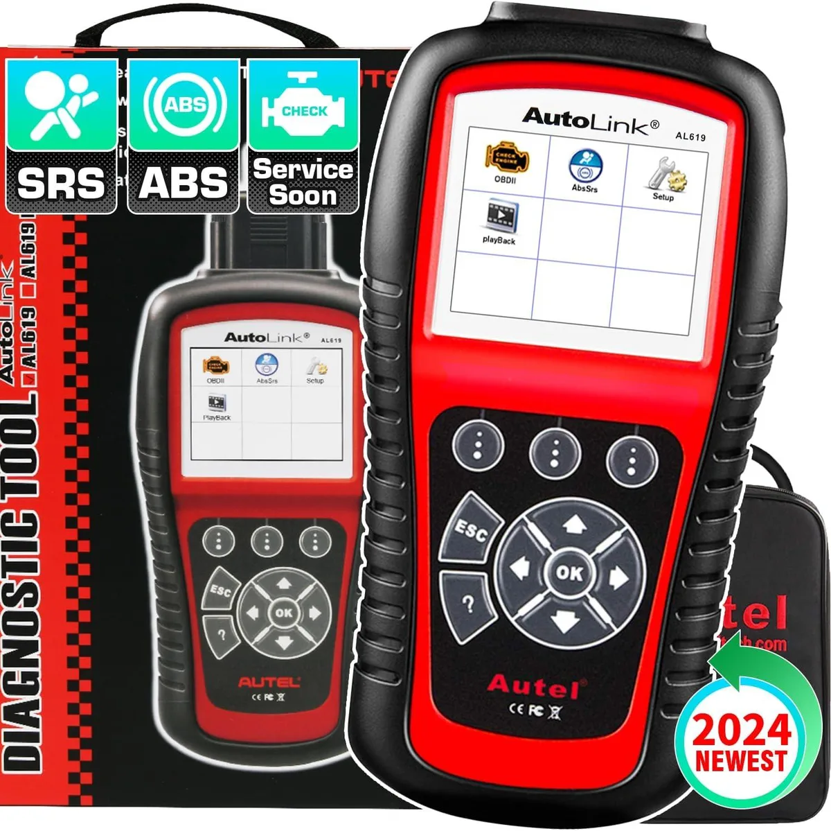 Handheld OBD2 scanner with colour screen and cable