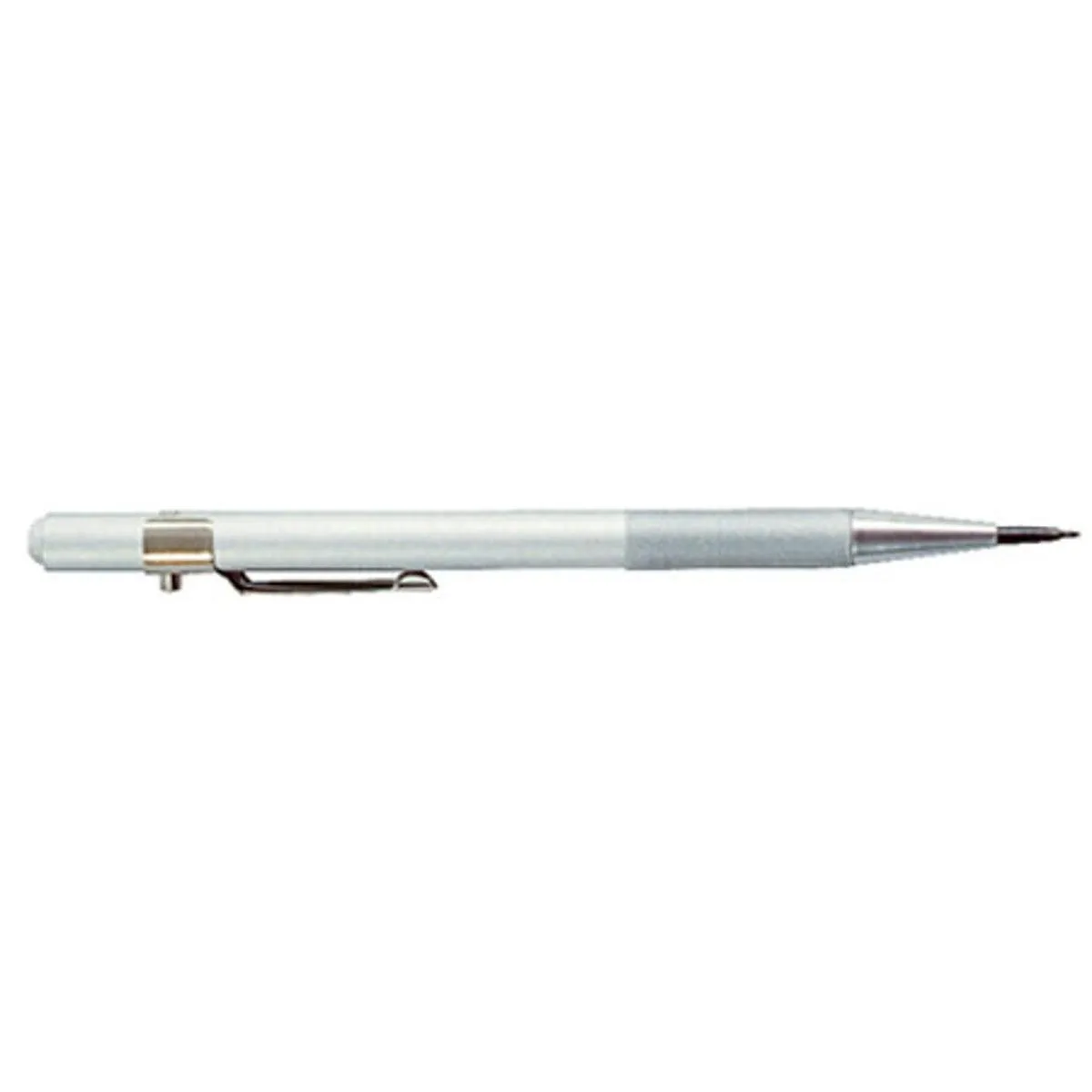 Small cylindrical carbide tip with silver metallic finish