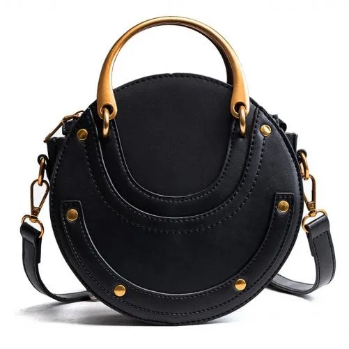 Interloper Interloper Round Leather Crossbody Bag Small Black 6.7" 6.3" 3.15 — product photo