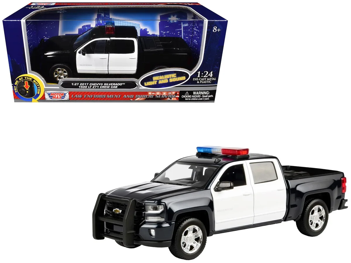 MOTORMAX MOTORMAX 2017 Chevrolet Silverado 1500 LT Z71 Crew Cab 1/27 Diecast Truck with Lights and Sounds — product photo