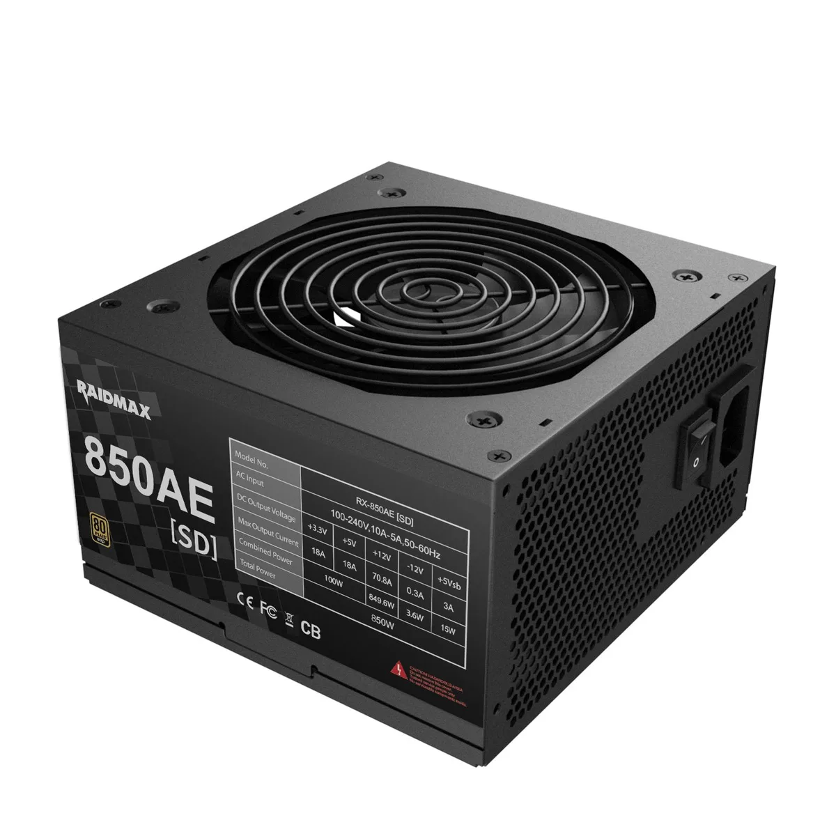 Raidmax Raidmax RX850AESD 850 W power supply — product photo