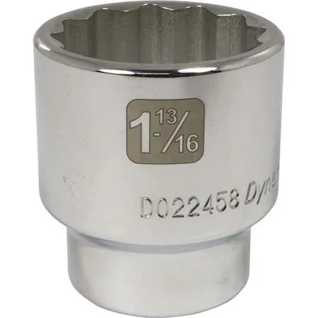 Chrome 12-point SAE socket 3/4 inch drive 1-13/16 size laser-etched markings knurled ring