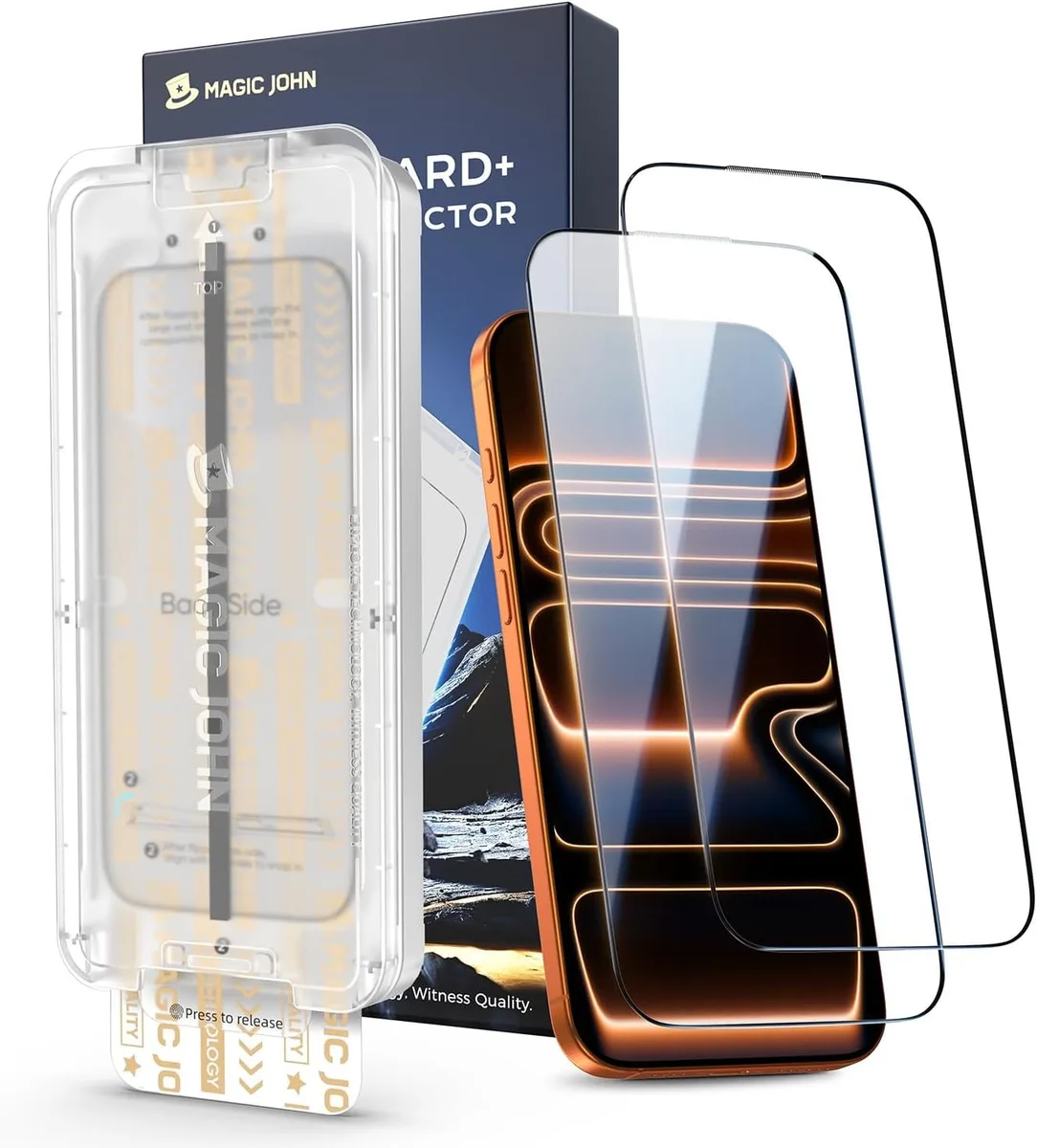 Two clear tempered glass screen protectors for iPhone 17 Pro Max 6.9 inch display
