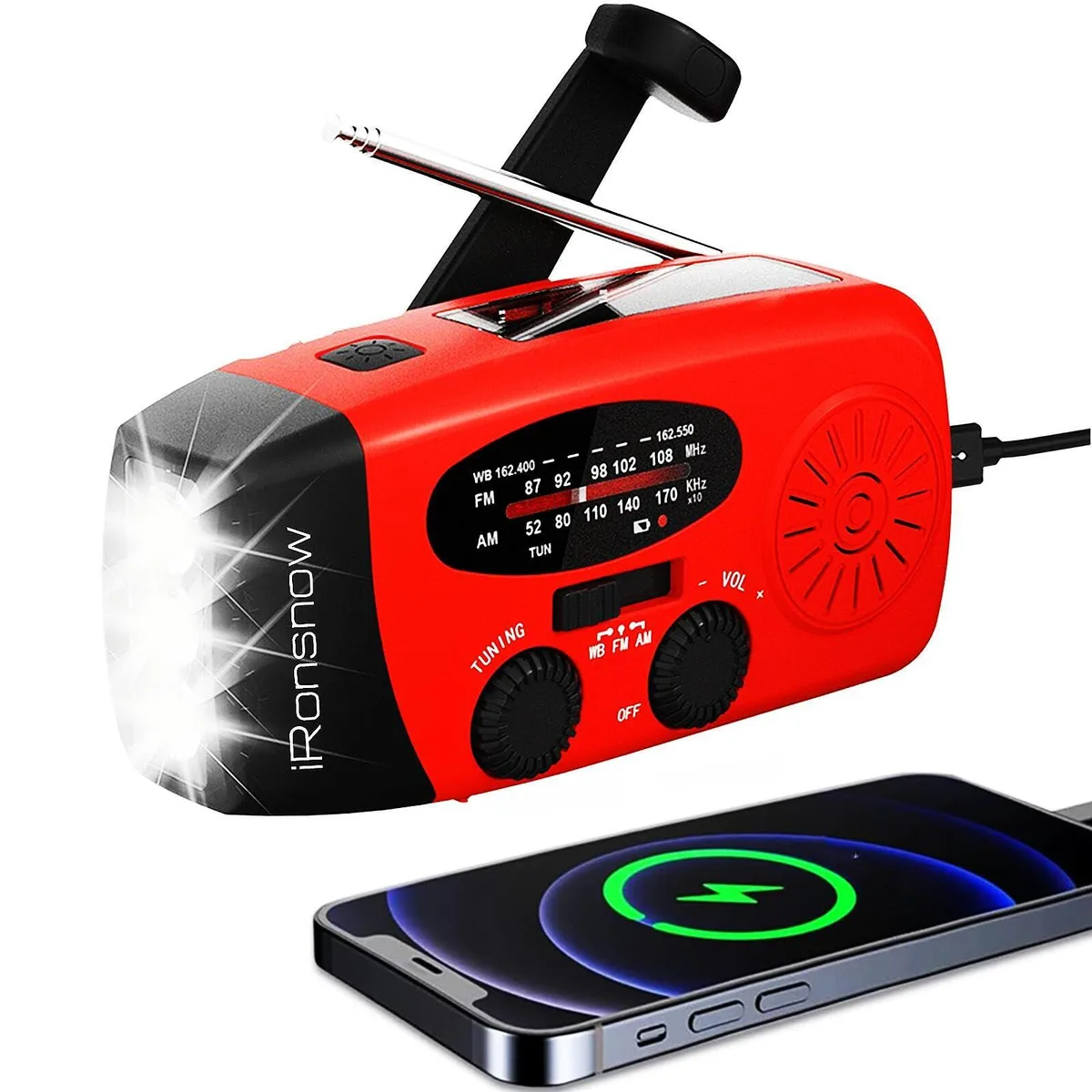  iRonsnow IR-088 Emergency Radio Red 2000mAh — product photo