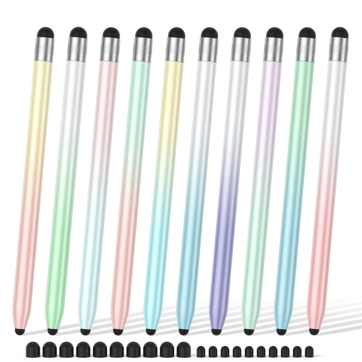  Dilizu G710 capacitive stylus 10 pack 10 gradient colors 5.3 in — product photo