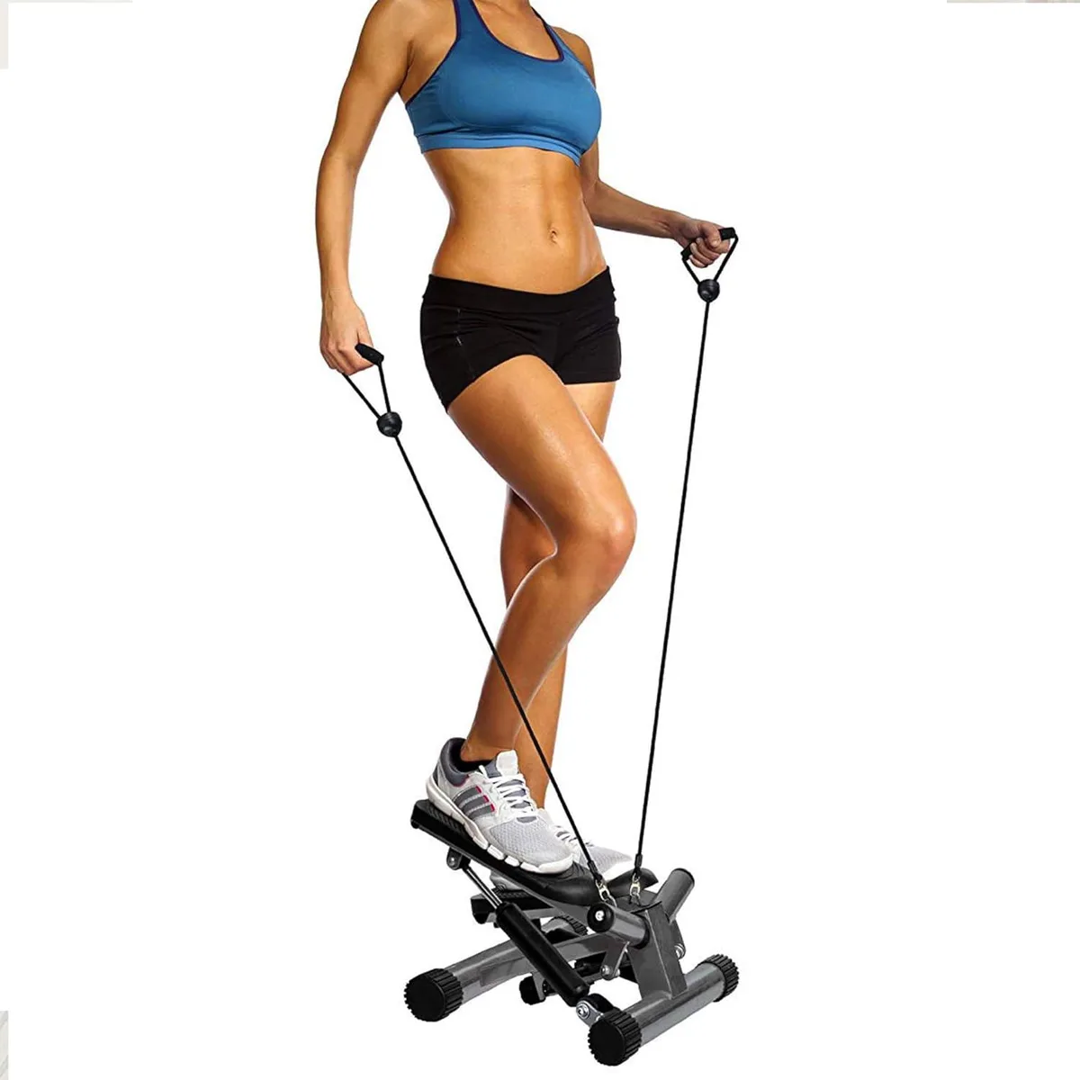 TAURKENAM TAURKENAM Adjustable Stepper with Resistance Bands, Gray — product photo