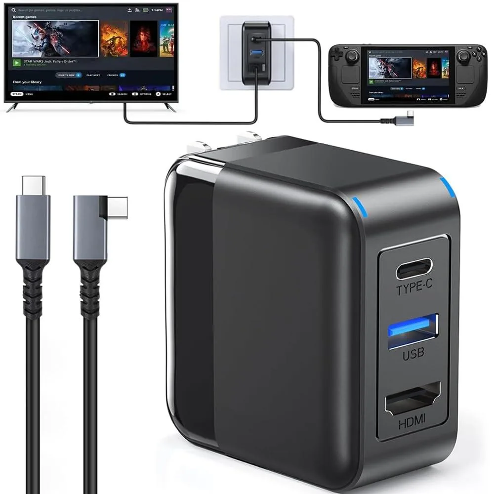 GENERIC HYC-669 65W USB C Hub Charger 4K 60Hz HDMI USB 3.0 White — product photo
