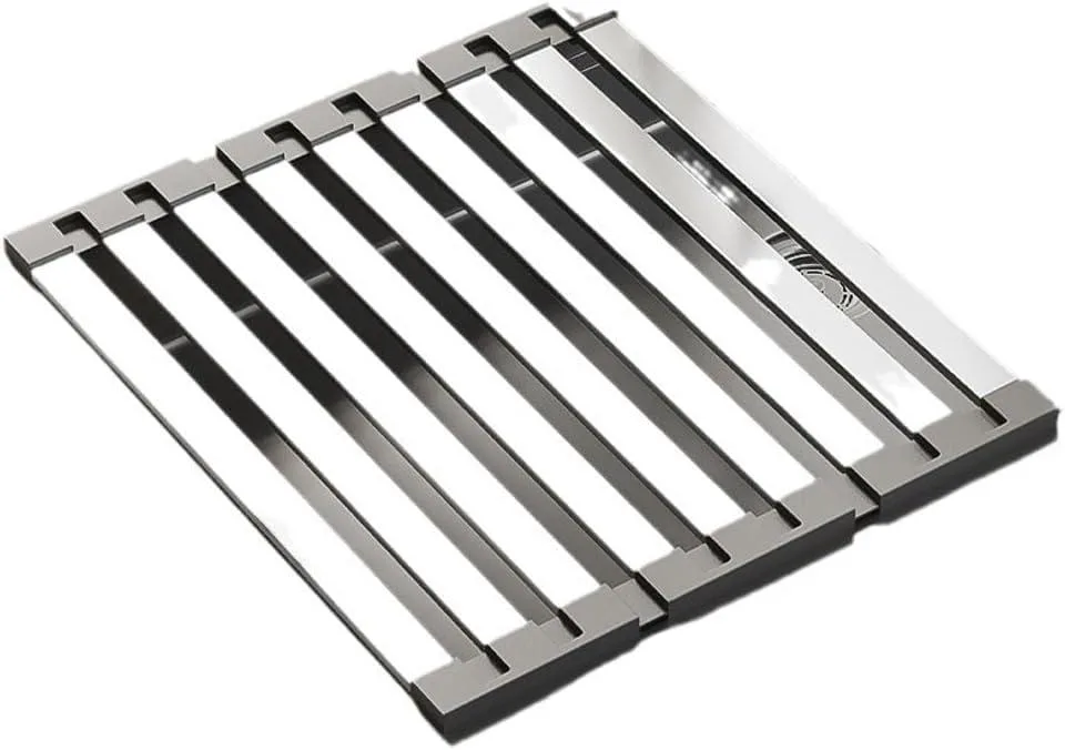 Stainless steel roll-up drying rack over sink brushed finish 45 x 32.5 cm