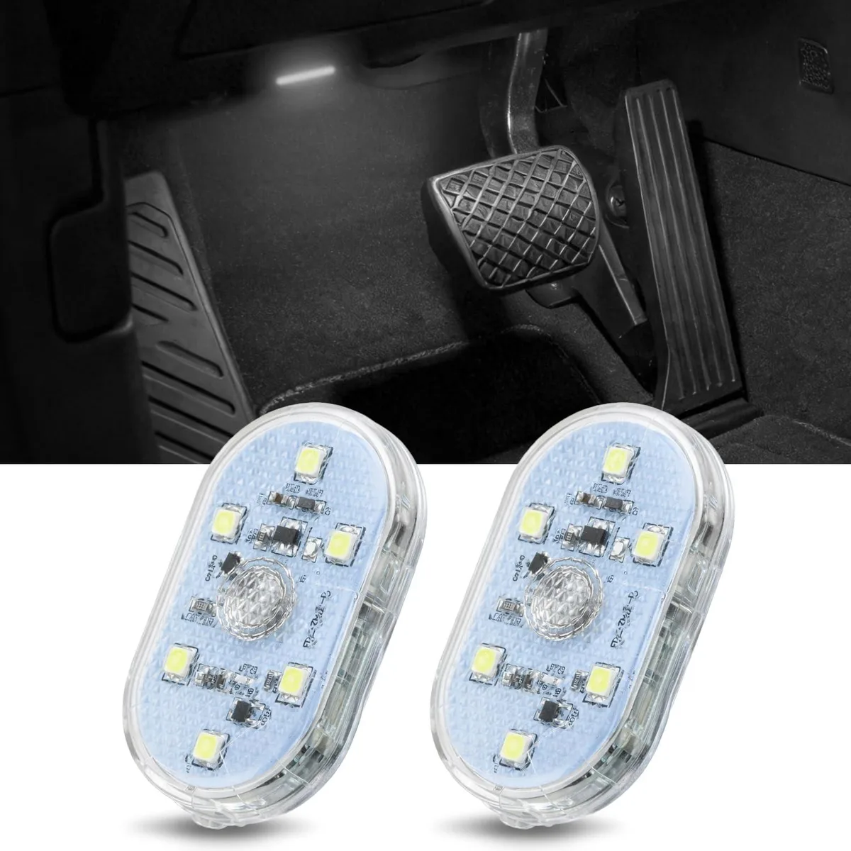 Nilight Wireless Magnetic LED Interior Light 2-Pack White USB Rechargeable Touch Sensor — product photo
