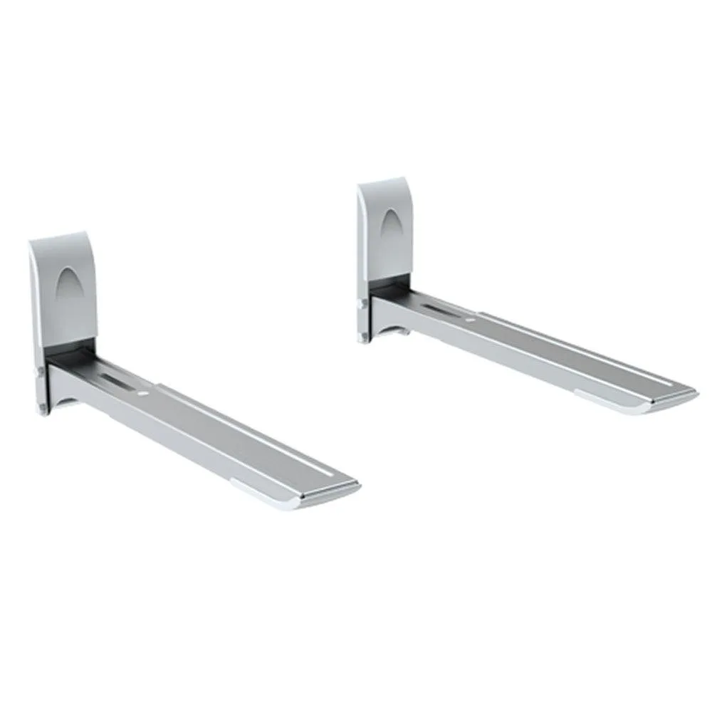 Silver telescopic bracket with adjustable arms from 290 to 420mm, 137mm wide holder, supports up to 77lbs