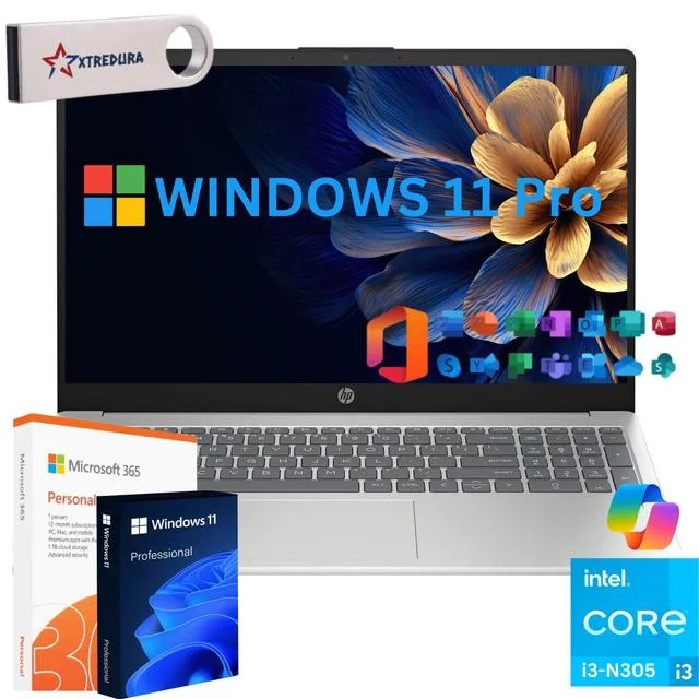 HP HP 17 business laptop Core i3-N305 16GB 2TB 17.3" HD+ Windows 11 Pro Silver — product photo