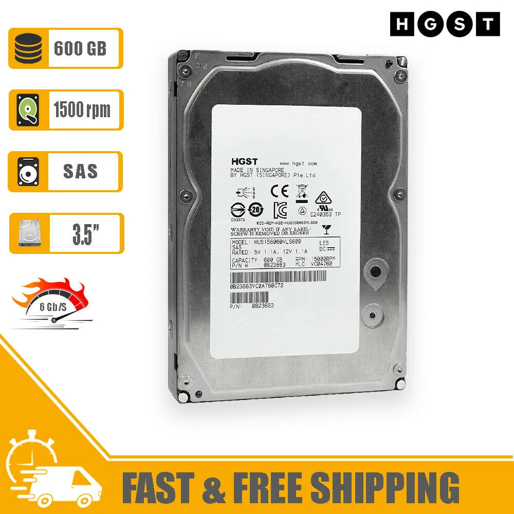 HGST HGST Ultrastar 15K600 HUS156060VLS600 600GB 15000 RPM 64MB SAS internal hard drive — product photo