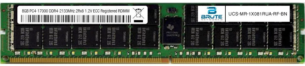 Brute Networks Brute Networks 8GB DDR4-2133 2Rx8 ECC Registered RDIMM — product photo