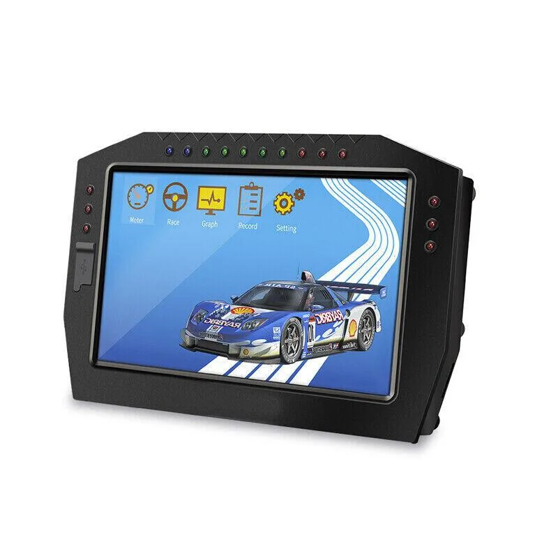 Rectangular 7 inch digital racing dashboard with colour touchscreen and sensor kit