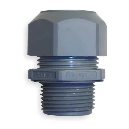 Hubbell Incorporated Hubbell Incorporated SEC100GA 1 in Straight Gray Cable Connector — product photo