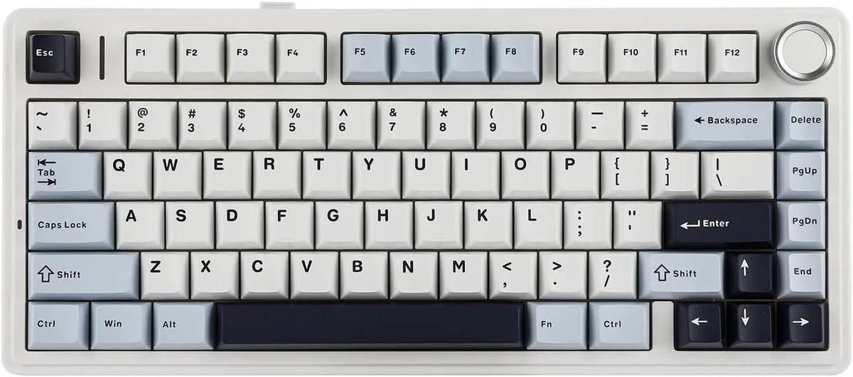 GCROWN GCROWN F75 75% Gasket Mechanical Keyboard Light Blue LEOBOG Reaper Switch — product photo