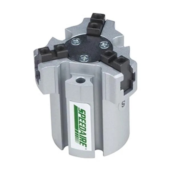 Three-finger parallel pneumatic gripper in aluminium and steel, long-stroke design