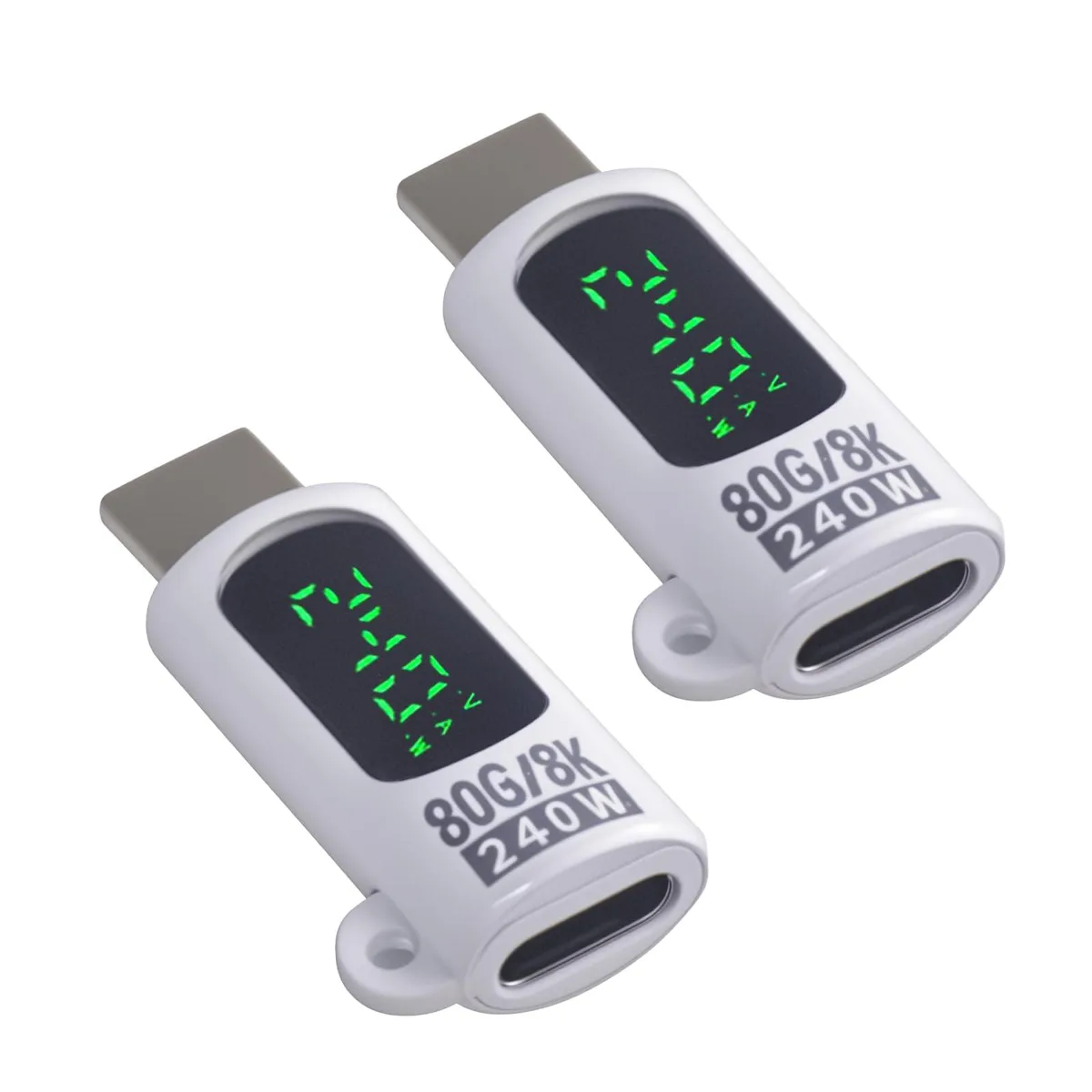 BUCIER BUCIER USB Type C Extension Adapter 80Gbps 240W Digital Display Thunderbolt 5 White 2pcs usb converter — product photo
