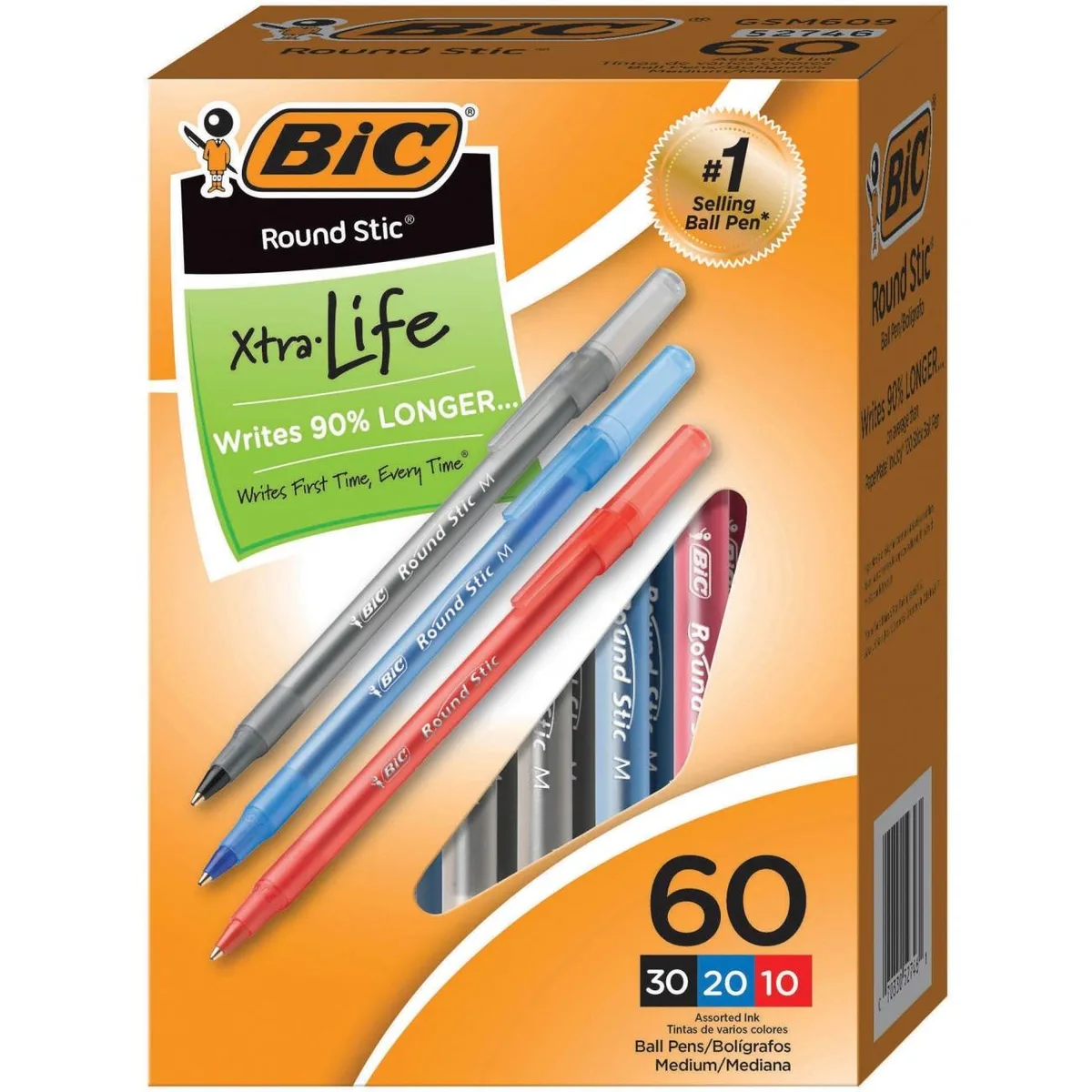 BIC BIC GSM609AST Round Stic Ballpoint Pens Medium 60/Box — product photo