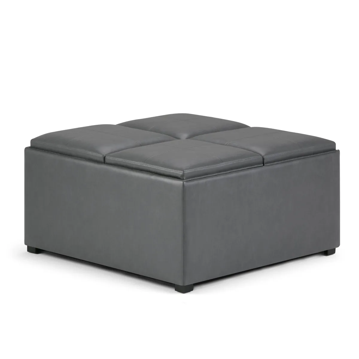 tuphen tuphen Avalon Square Coffee Table Storage Ottoman Stone Grey 35x35x18 — product photo