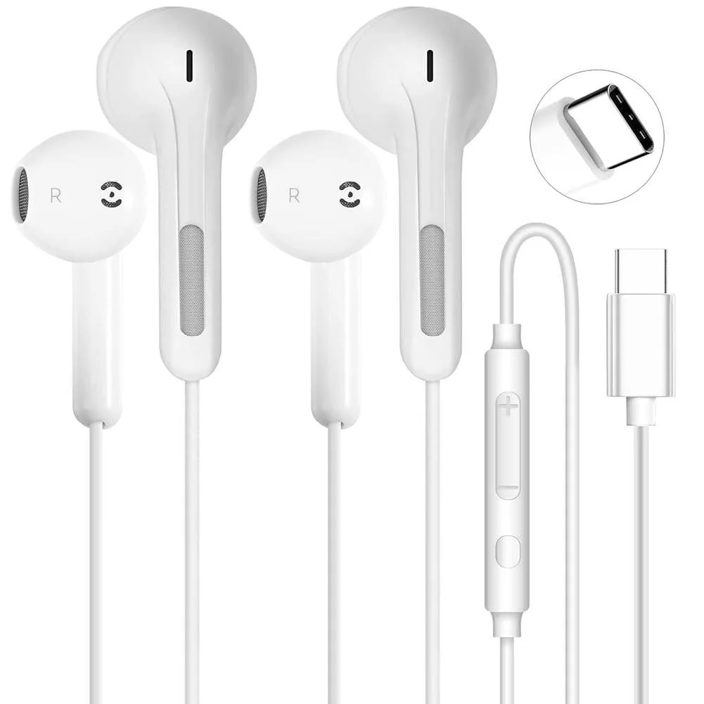  ANLTOXLUS USB C Headphones-02 White headphones — product photo