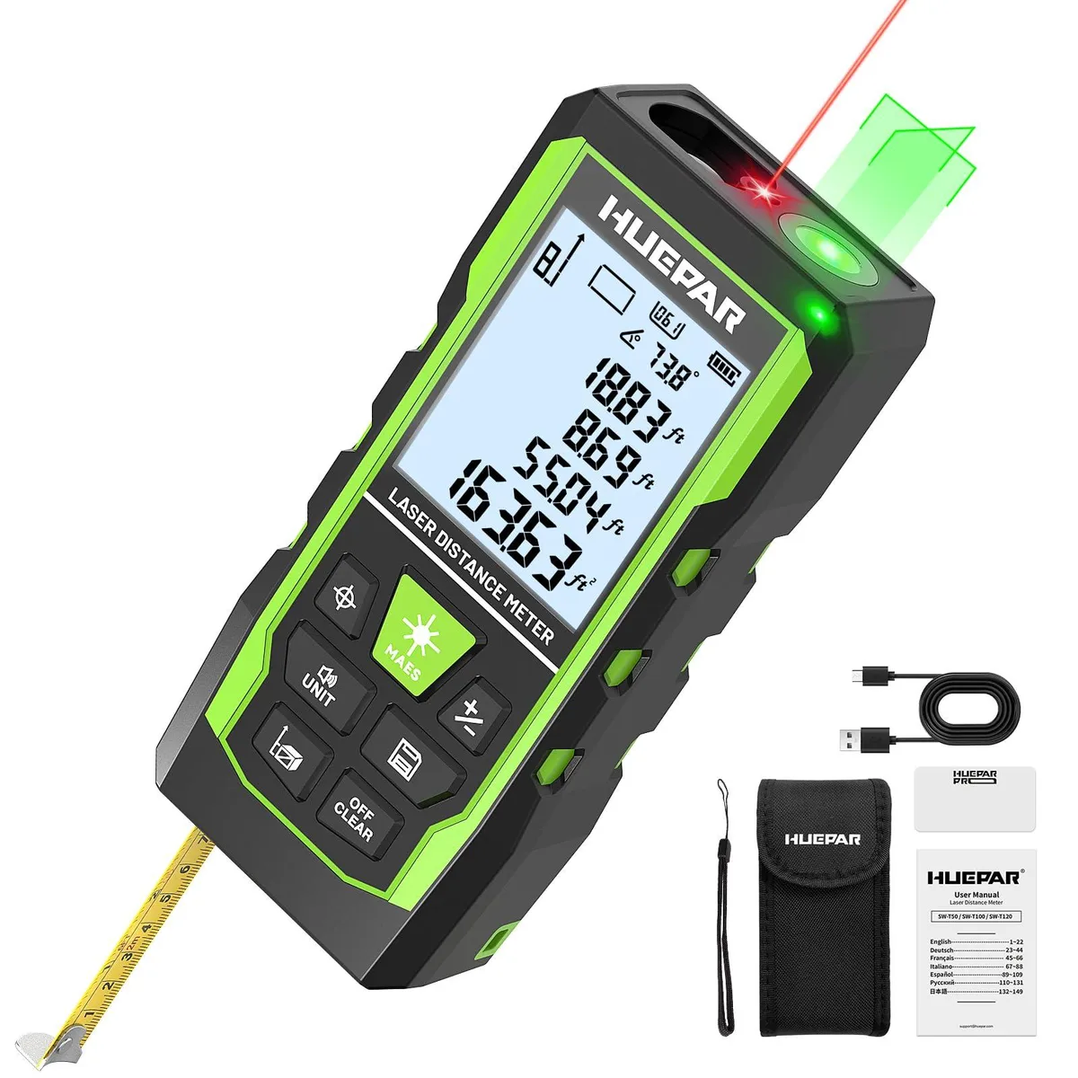 Huepar 3-in-1 Laser Measuring Tool SW-T120 400Ft measurement tool — product photo