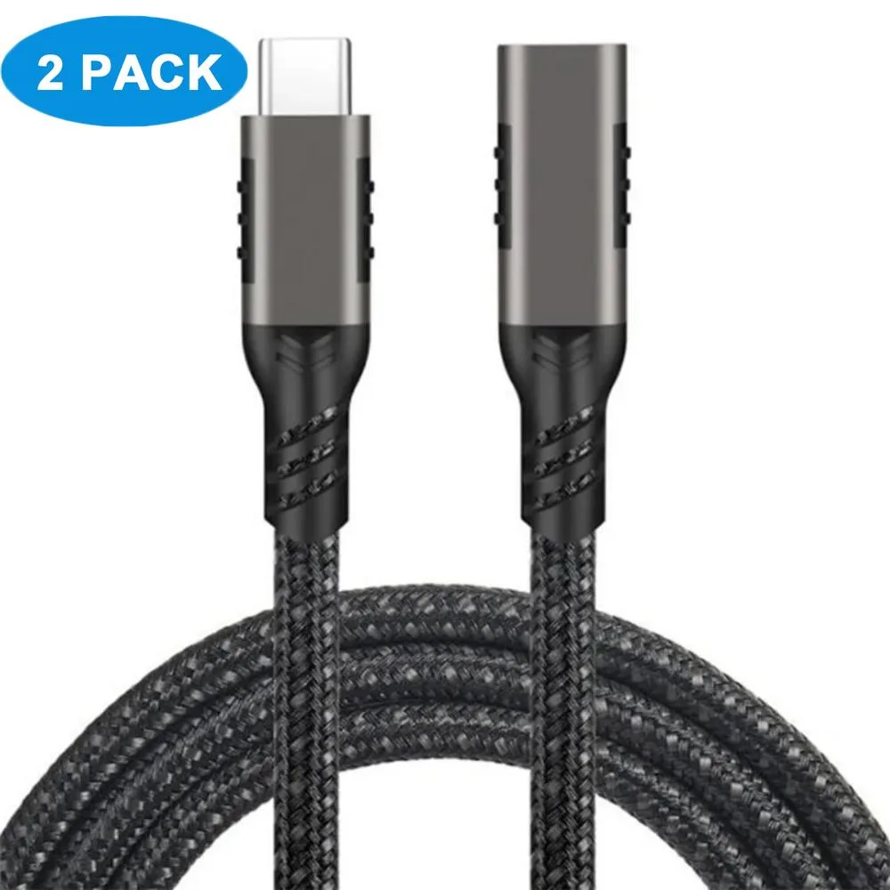 Jansicotek Jansicotek PQ068 USB 3.1 Type C Male to Female Extension Cable 1.6FT 10Gbps 100W 4K — product photo
