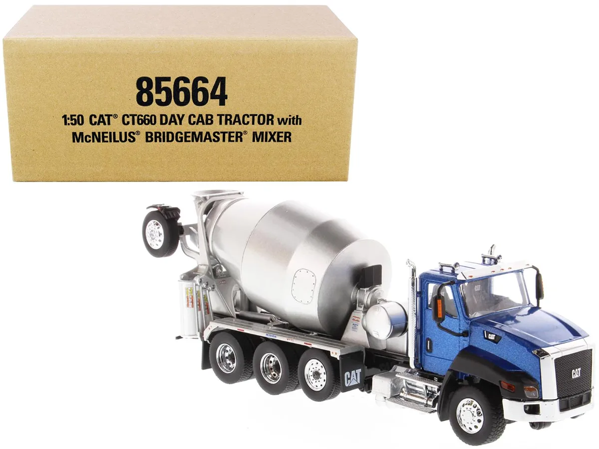 DieCast Masters DieCast Masters CAT CT660 Day Cab with McNeilus Mixer 1/50 Blue Metallic — product photo