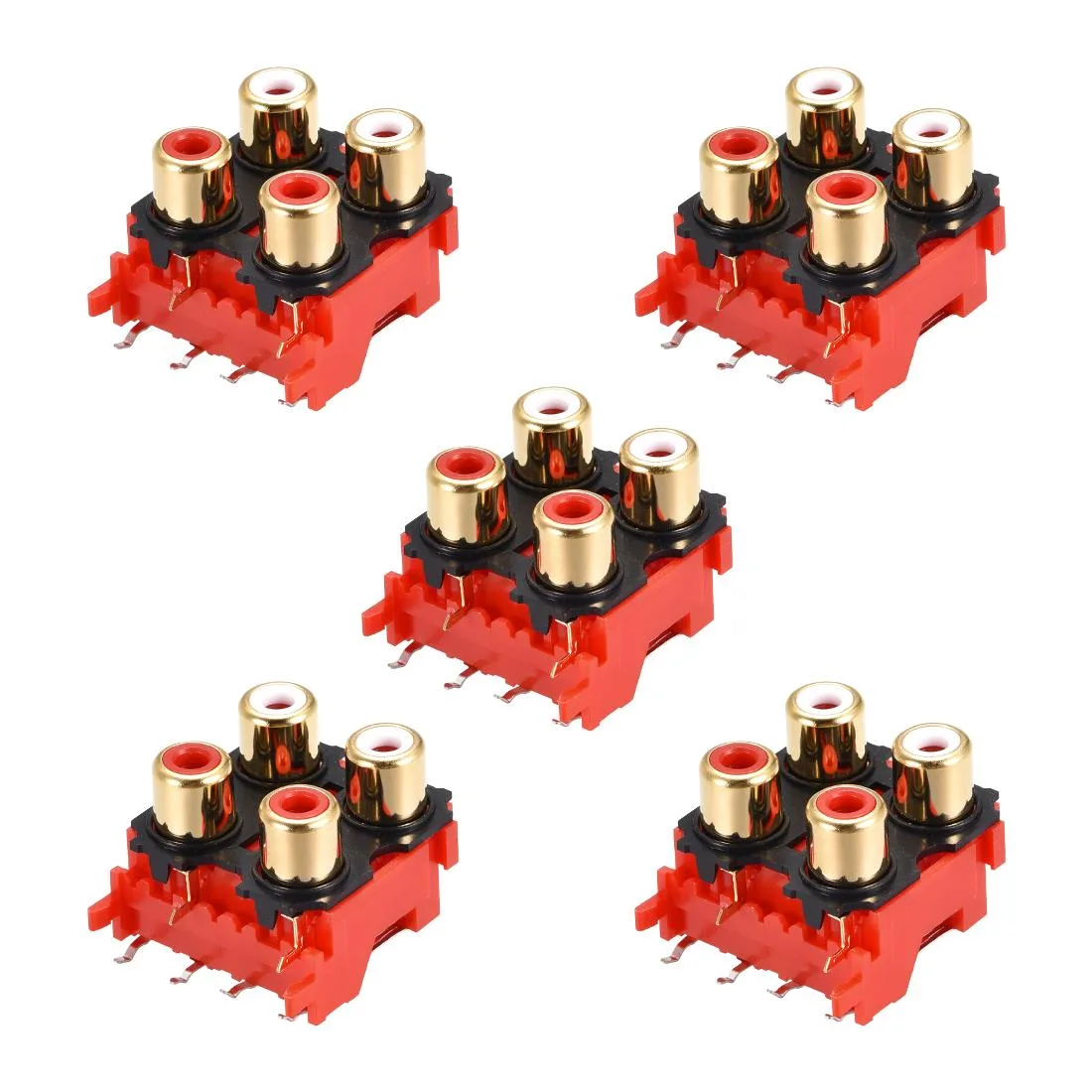 Unique-Bargains Unique-Bargains AV Concentric Outlet 4 RCA Female Jack 6 Pin Panel Mount 5pcs — product photo