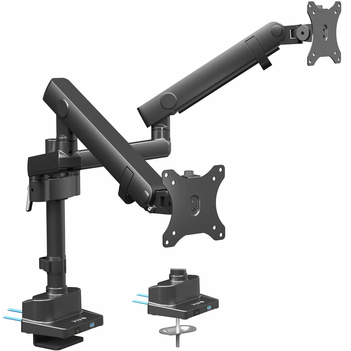 VIVO VIVO STAND-V102BDU Premium Aluminum Dual Monitor Arm Desk Mount with USB 3.0 Ports — product photo