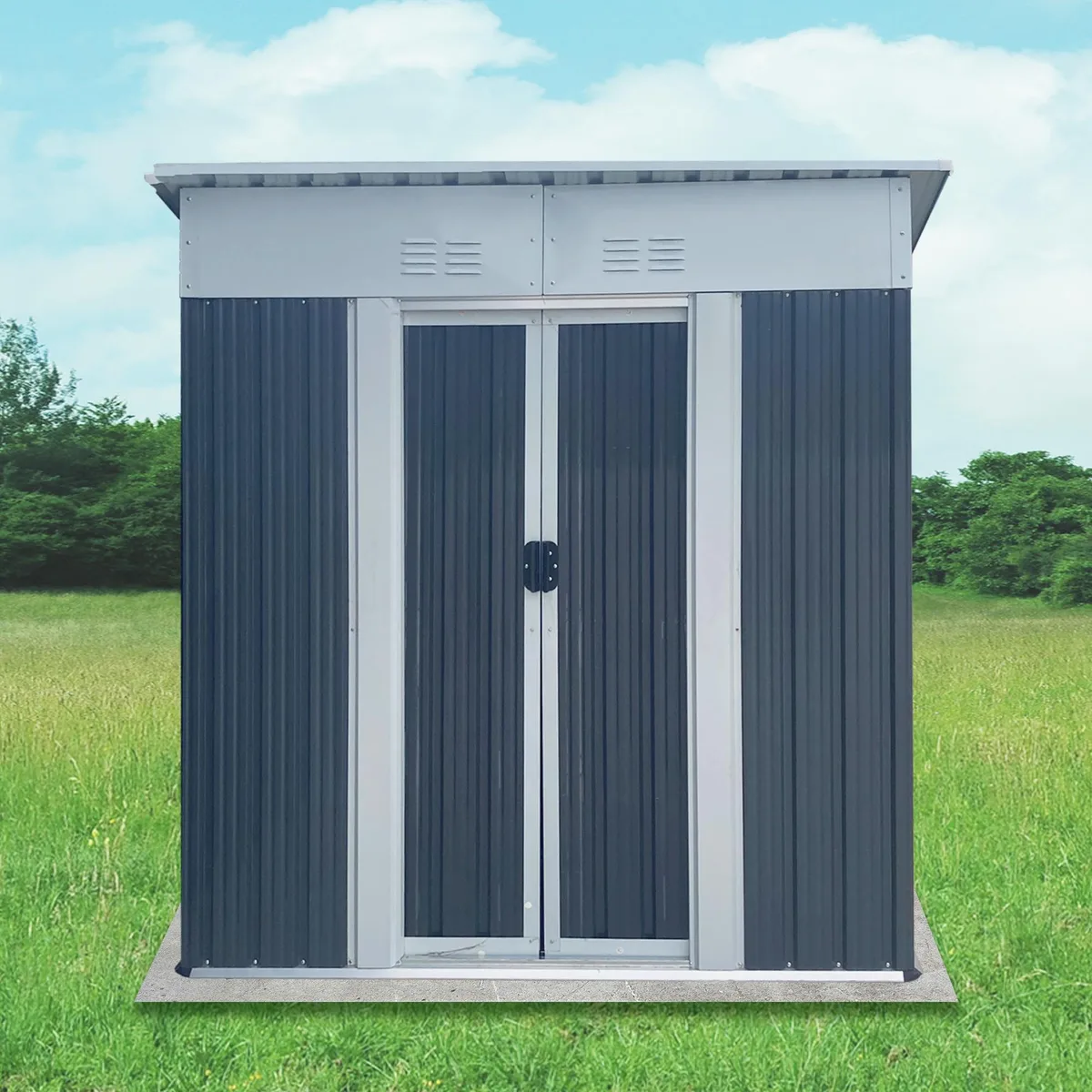 tuphen tuphen 5FTx3FT Pent Roof Grey Trellis — product photo