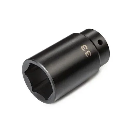 TEKTON 33 mm deep impact socket, black finish, laser and stamped size markings