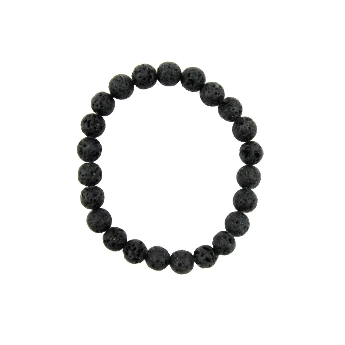 Natural lava rock beaded bracelet with 4mm stones, stretch fit
