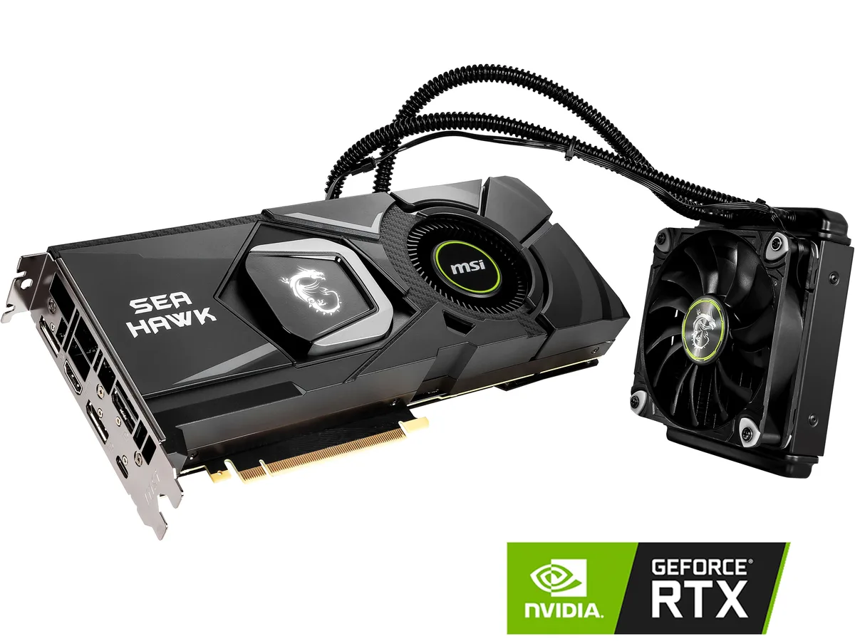 MSI MSI GeForce RTX 2080 SEA HAWK X liquid-cooled graphics card — product photo