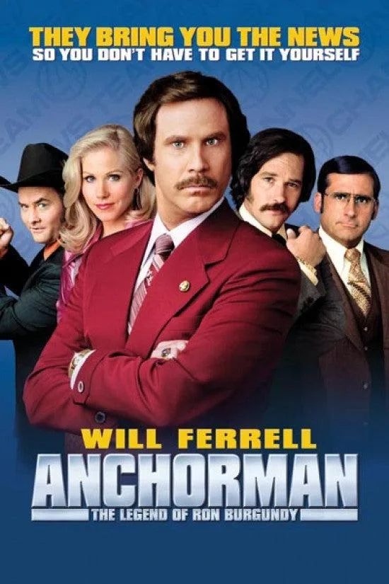 Anchorman group poster print, 22 by 34 inches, premium heavy stock paper, rolled in tube