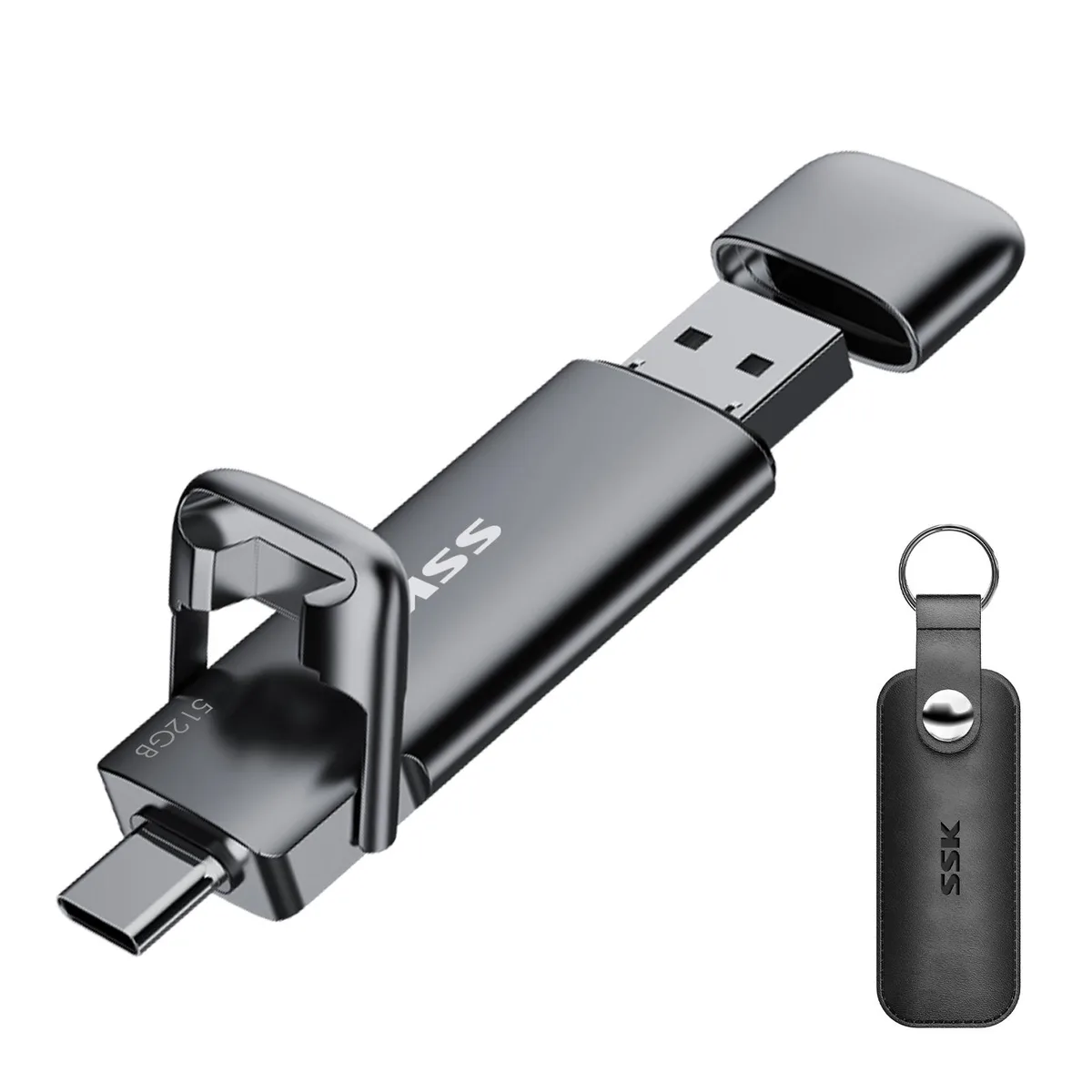 SSK SSK 512 GB USB 3.2 Gen 2 Dual USB-C / USB-A Portable SSD — product photo