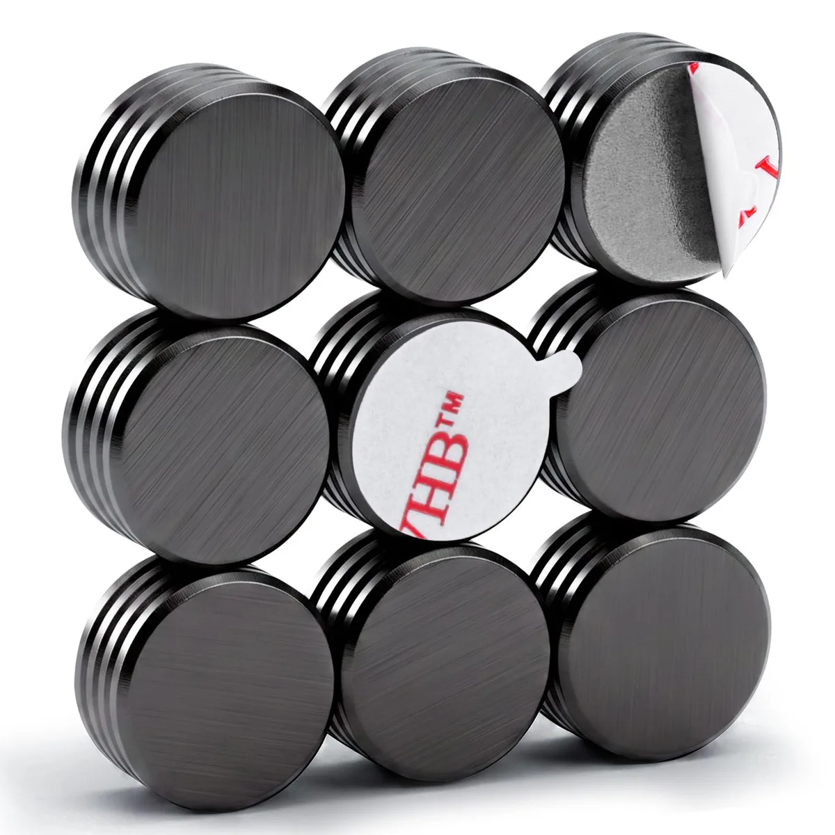 35 small round ceramic magnets with adhesive backing, 0.98in diameter, 0.12in thick