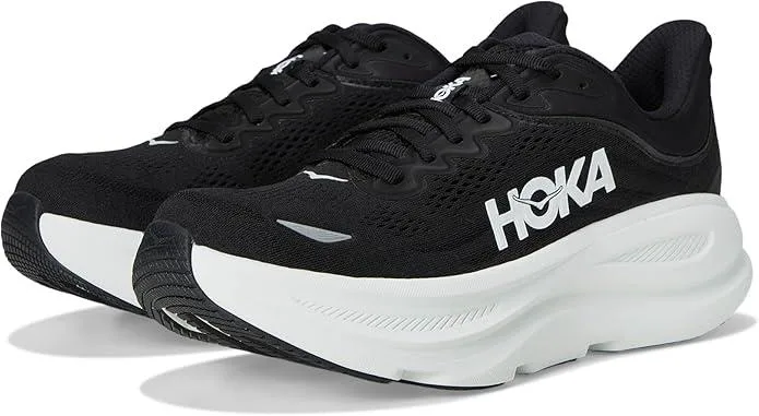 HOKA HOKA Bondi 9 Men's Running Shoe Black/White Size 9.5 — product photo