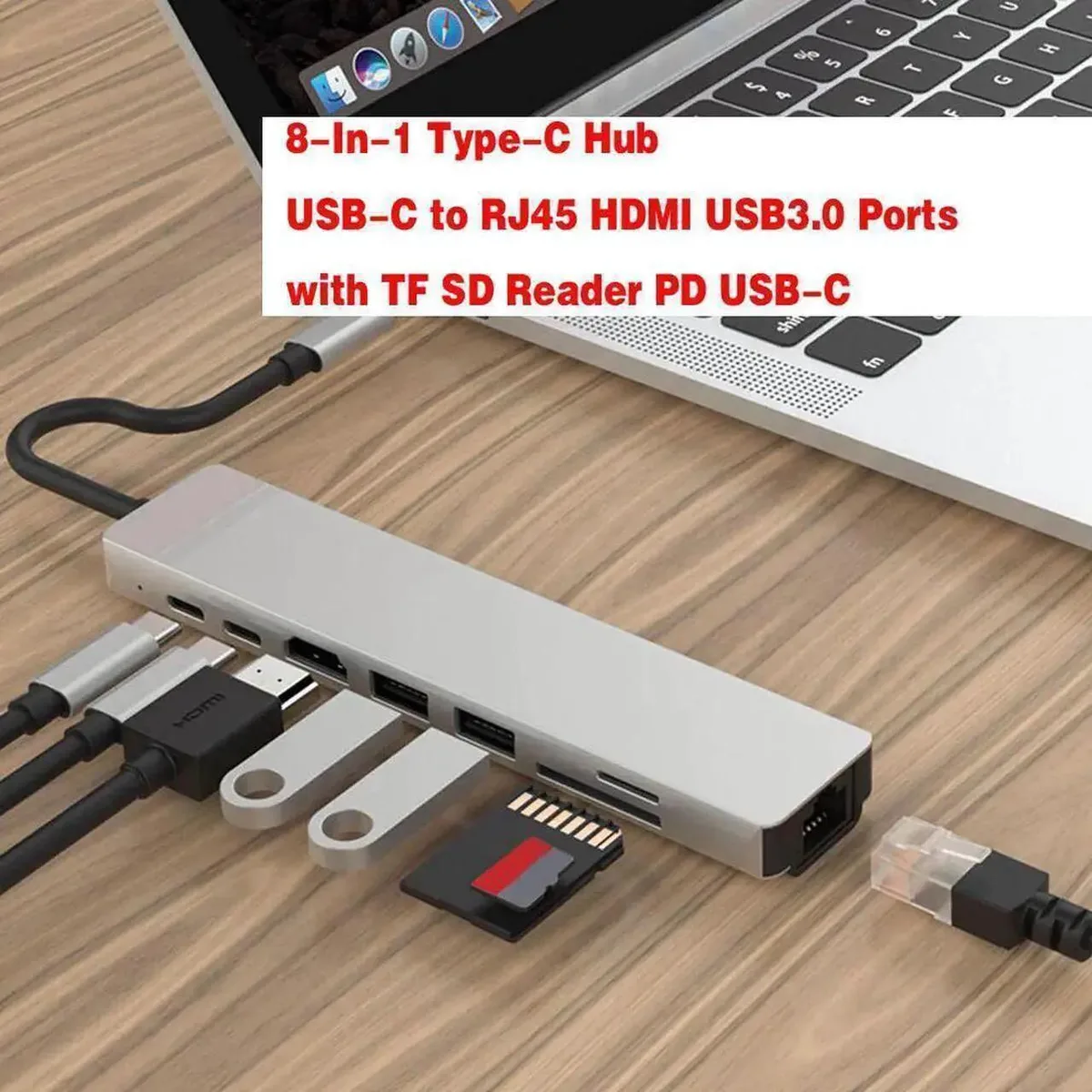 SMUGDESK SMUGDESK 8-in-1 USB C Hub Multiport Adapter USB 3.0 — product photo