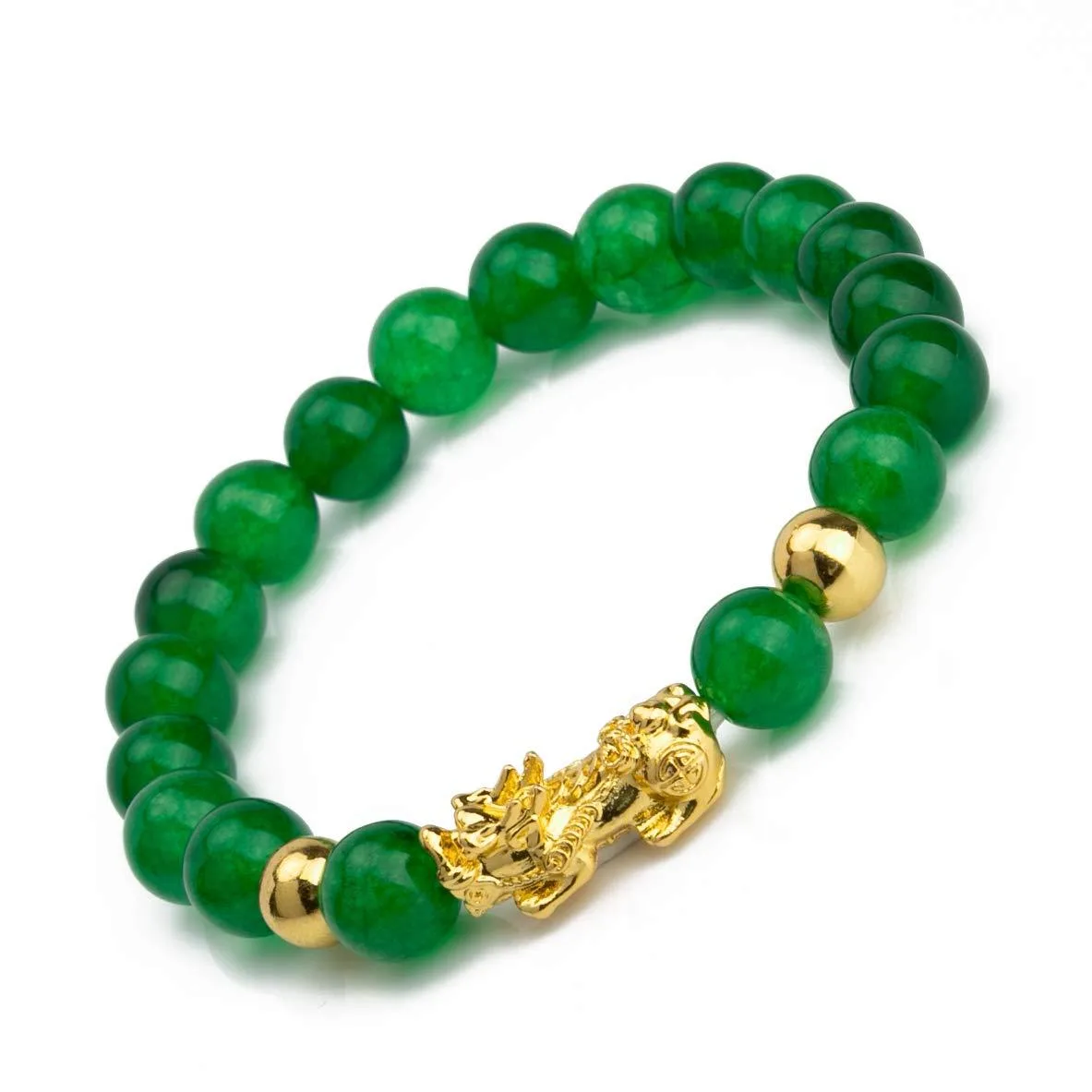  ZenBless Green Jade Bracelet 18×10mm Beads Pi Xiu 2.2×1.1cm — product photo