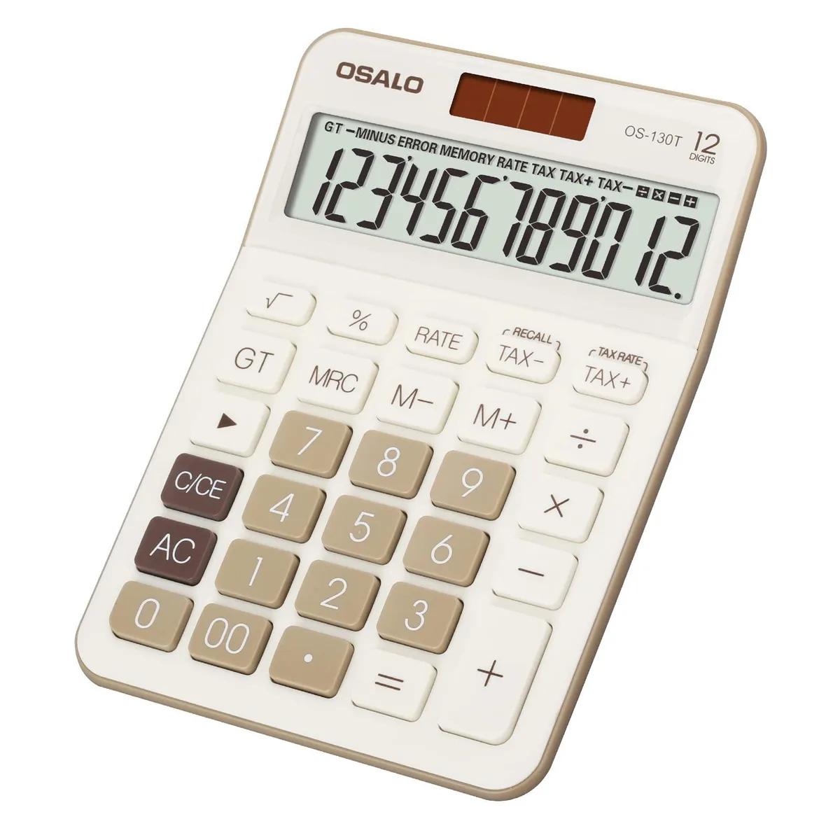 SOEWIOU SOEWIOU 12 Digit Desktop Calculator Brown 130T-Brown — product photo