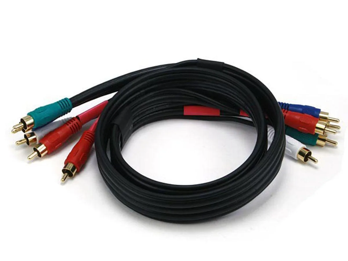 Monoprice Inc. Monoprice 102182 5-RCA Component Video Cable RG-59/U 22AWG 27AWG 3ft Black — product photo