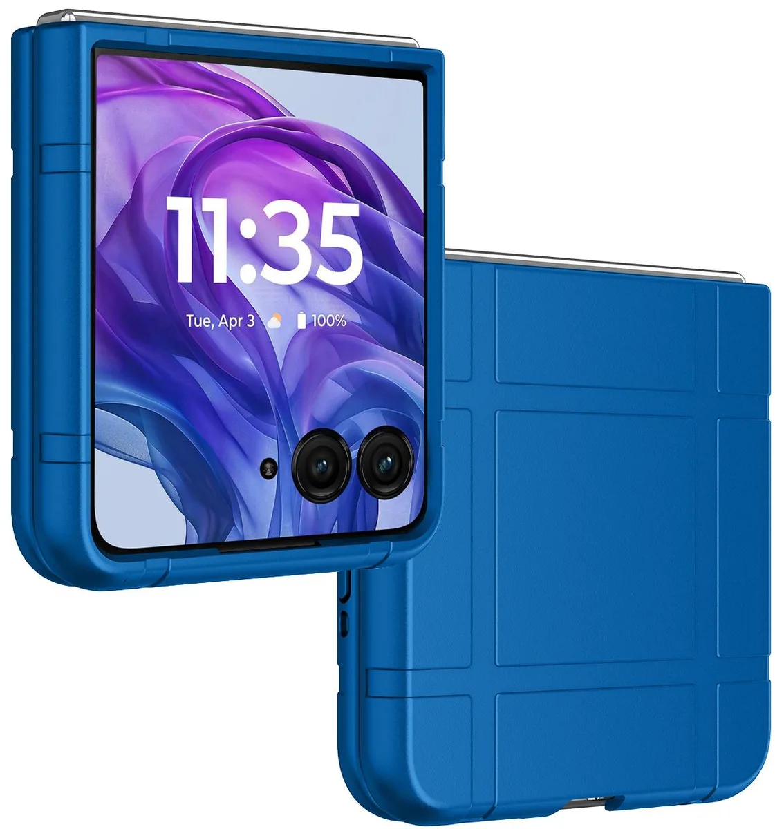 Nakedcellphone Nakedcellphone Grid-Textured Hard Case for Motorola RAZR+ 2024/2025/2026 - Blue — product photo